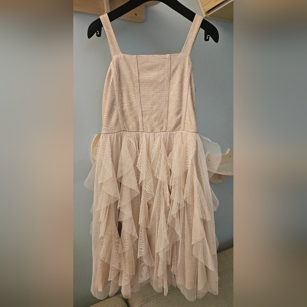 Speechless Cream Layered Kids Dress Size 16